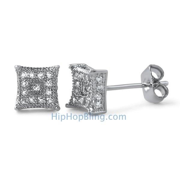3D Box Kite S Micro Pave CZ Earrings