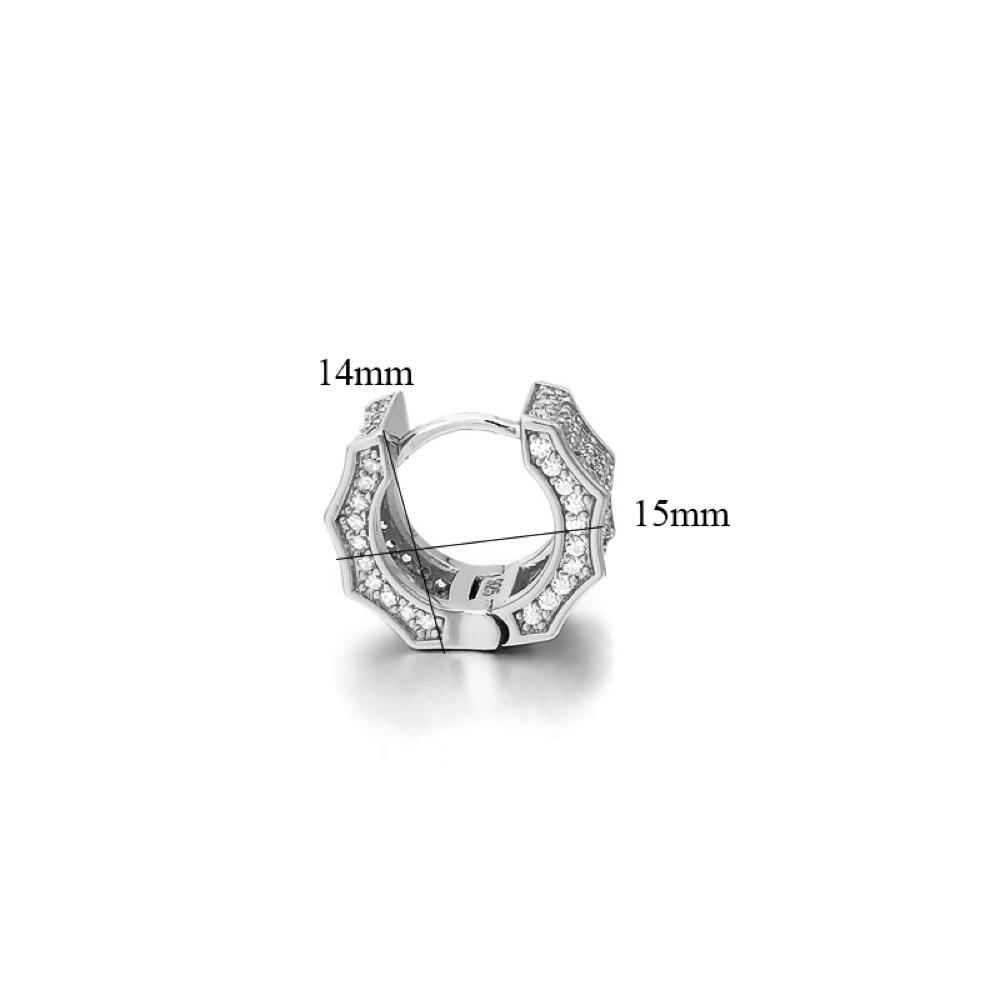 3D Ice Wave CZ Huggie Hoop Iced Out Earrings .925 Silver