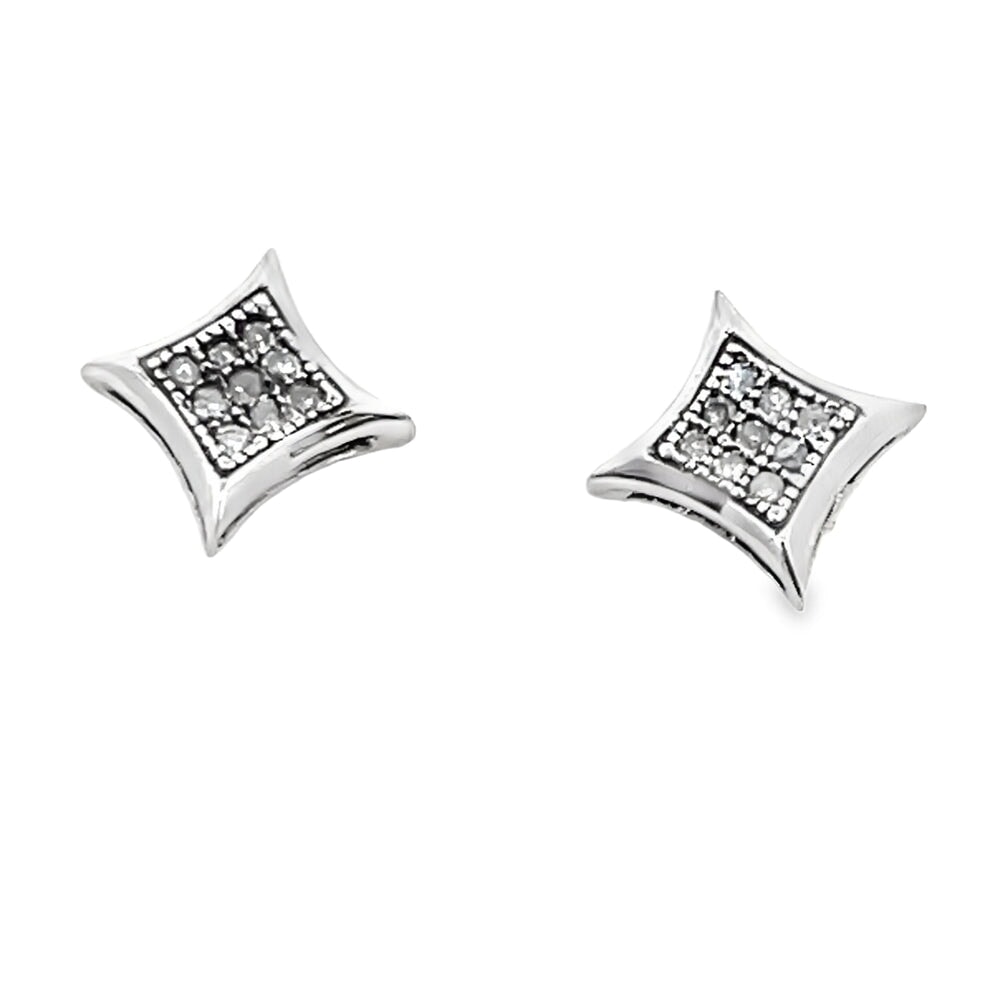 6MM Kite Diamond Earrings .05cttw .925 Sterling Silver