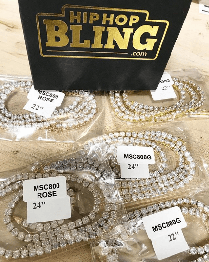 .925 Silver 4MM CZ Bling Tennis Chain Rose Gold