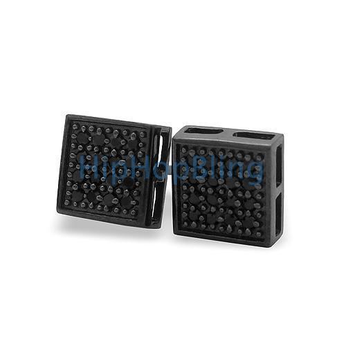 .925 Sterling Silver Box CZ Earrings | 5 Colors | 6 Sizes
