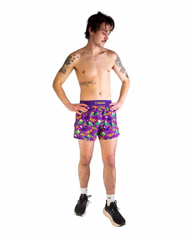 Men's Mardi Gras 4" Half Split Shorts