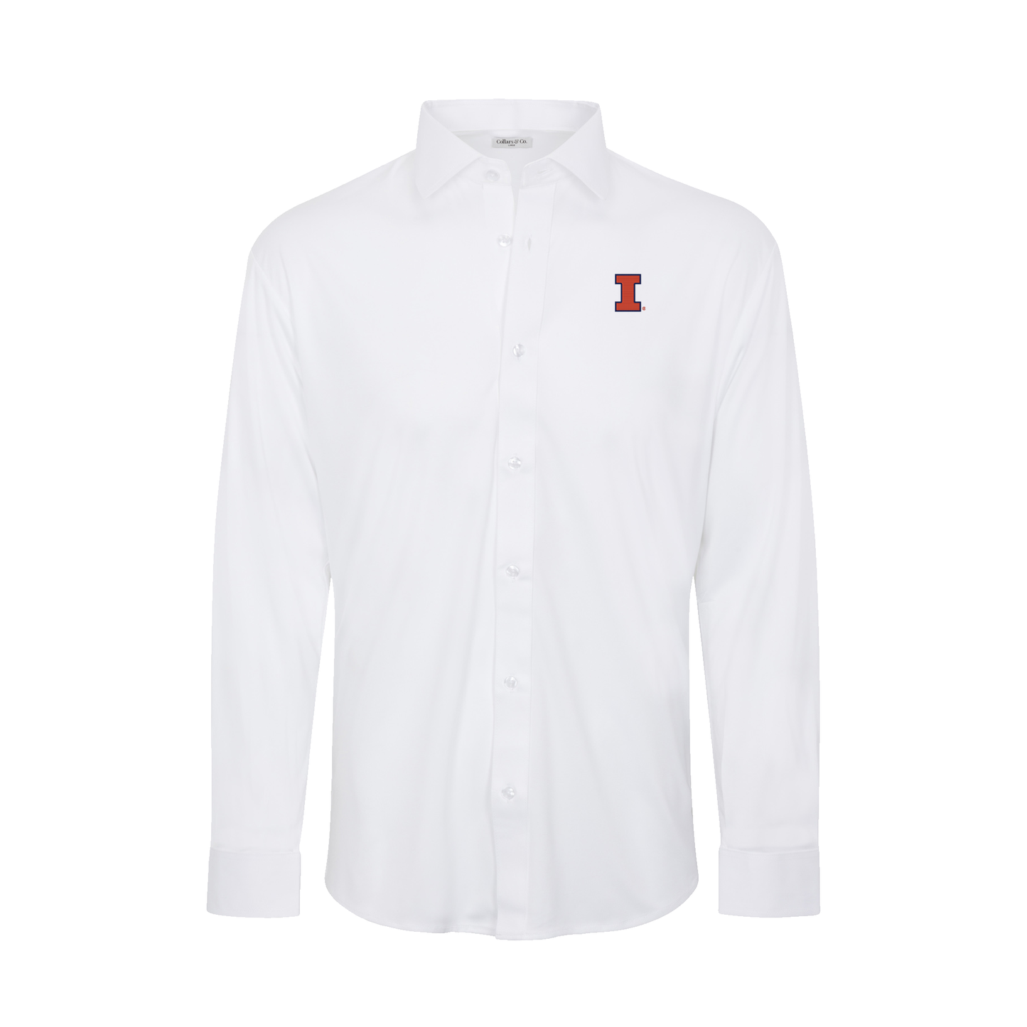 Illinois Quattro Flex Dress Shirt with Semi-Spread Collar White