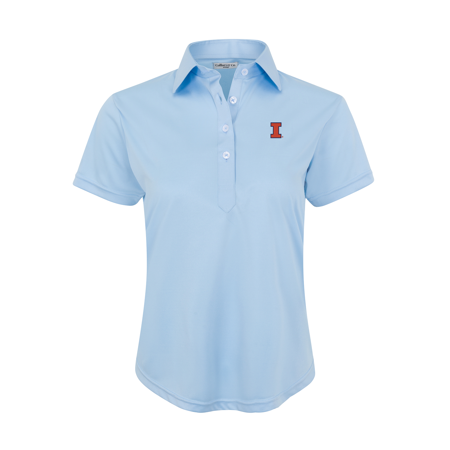 Illinois Women's Cap Sleeve Semi Spread Polo Sky Blue
