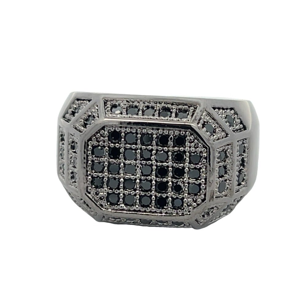 All Black Champion CZ Ring .925 Sterling Silver
