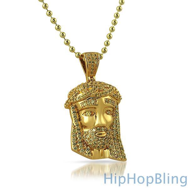 Canary Gold Micro Jesus Pendant