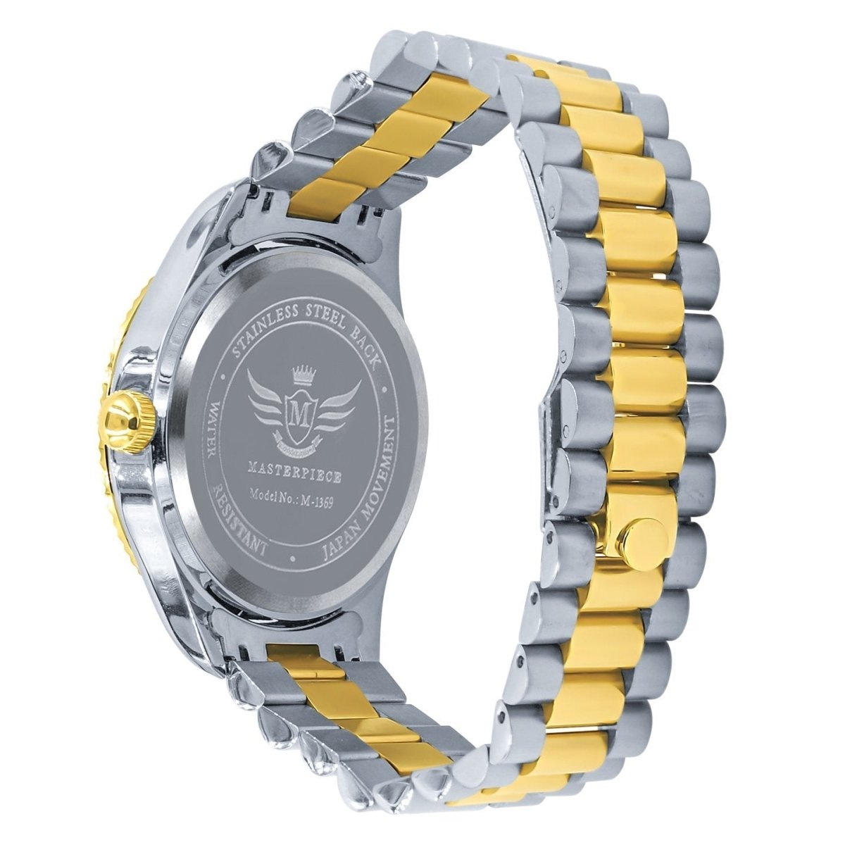 Clean 41MM Masterpiece CZ Baguette Hours Date Watch