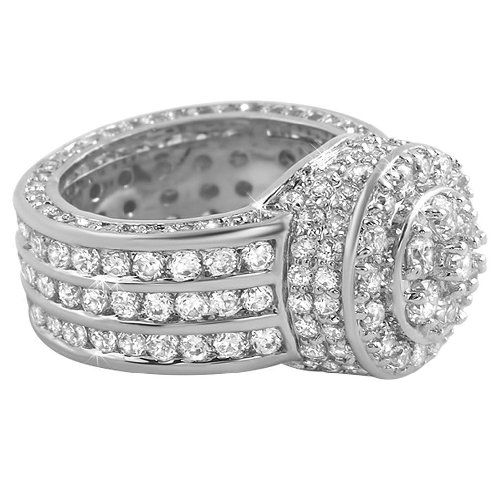 Cluster Custom CZ Hip Hop Bling Bling Ring