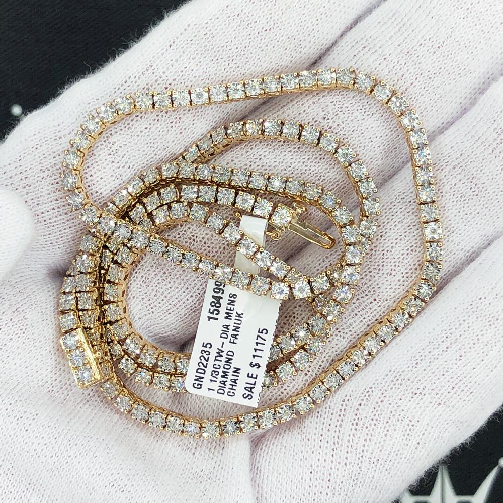 Diamond Tennis Chain in 10K Yellow Gold Miracle Setting