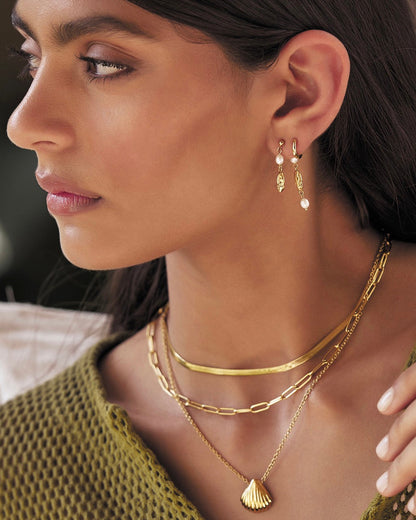 Mimi Pearl and Gold Earrings