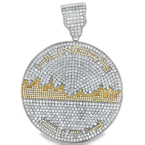 1 of 1 XL Hungry City CZ Iced Out Pendant .925 Sterling Silver