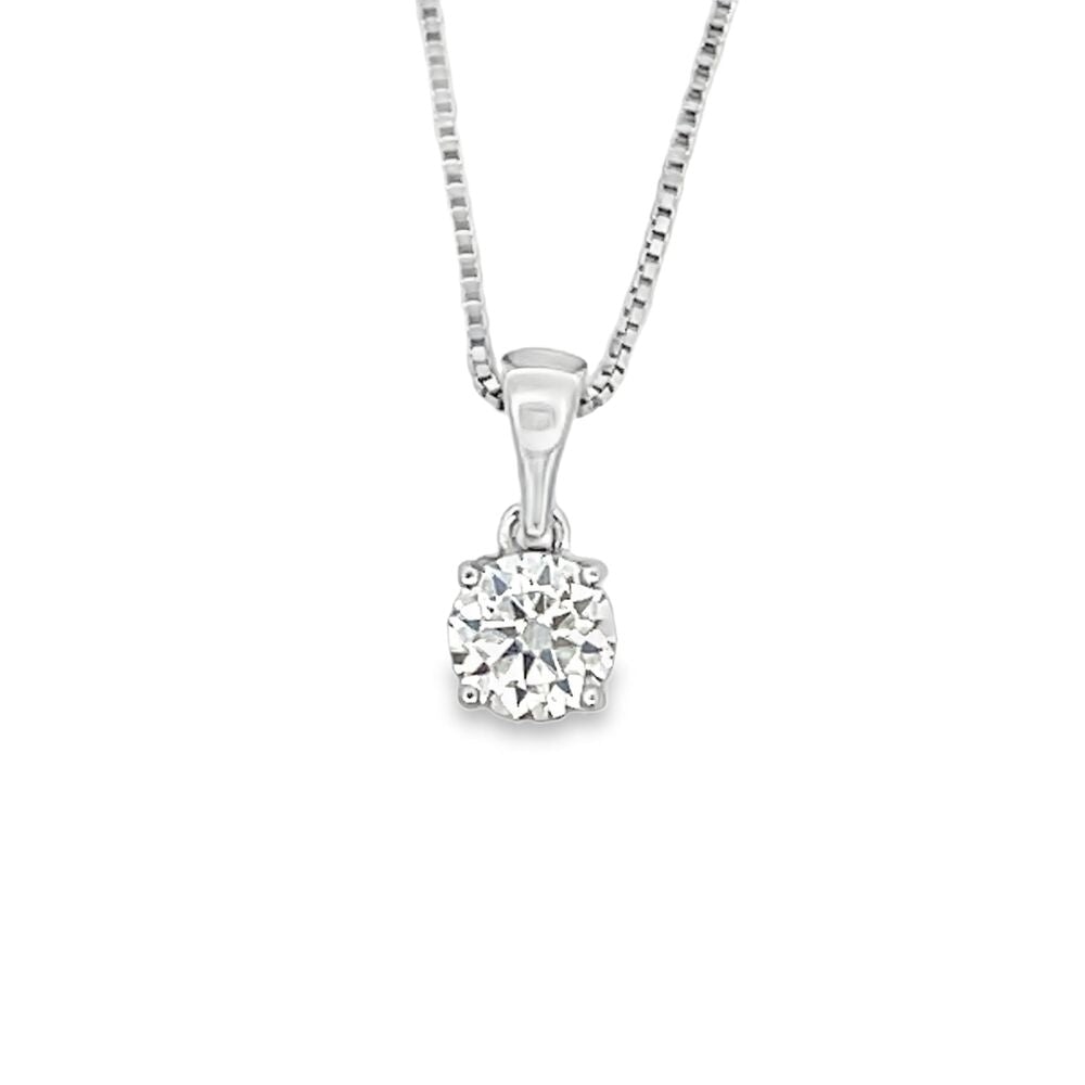 1.00cttw Womens Moissanite Solitaire Pendant & Chain | .925 Sterling Silver