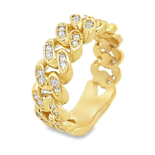 10K Gold 8MM Cuban CZ Bling Ring