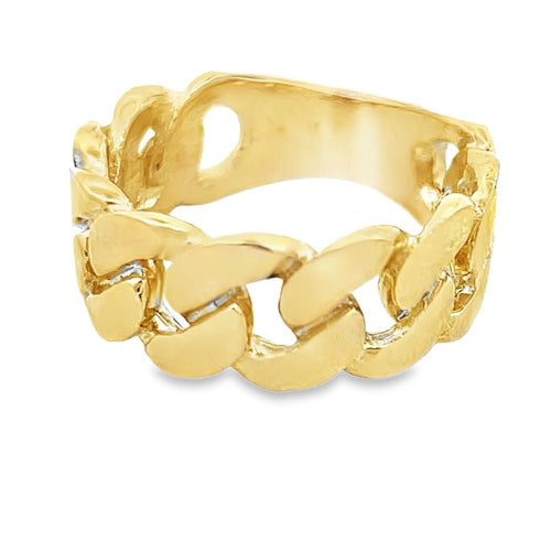 10K Gold Cuban Link Mens Ring
