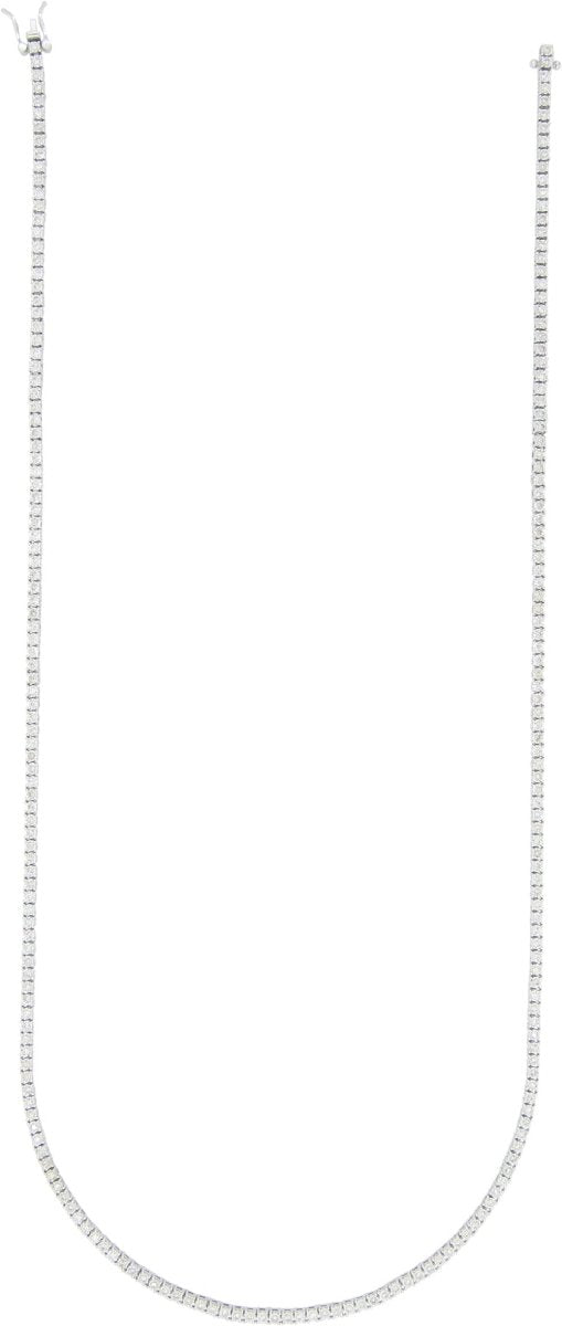 10K White Gold Diamond Tennis Chain 3MM Miracle Setting