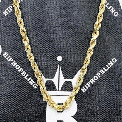 10K Yellow Gold Diamond Cut French Rope Chain Lightweight