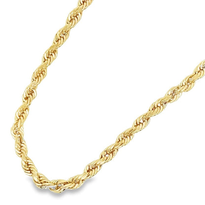 10K Yellow Gold Diamond Cut French Rope Chain Lightweight