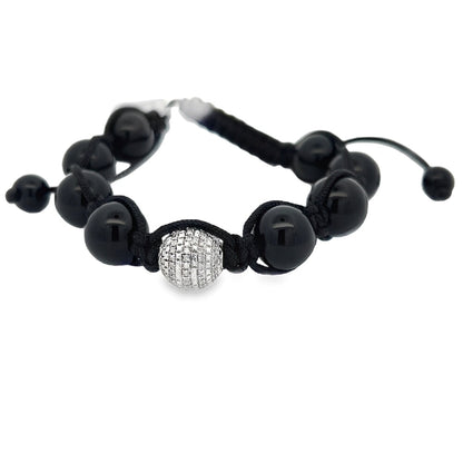 11MM .59cttw Diamond Disco Ball Bracelet .925 Sterling Silver