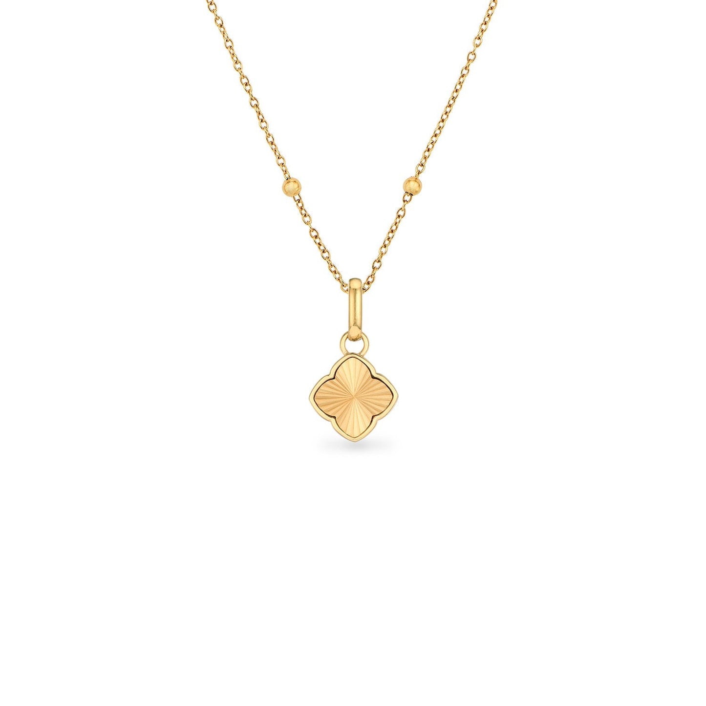 Textured Clover Necklace (Gold)