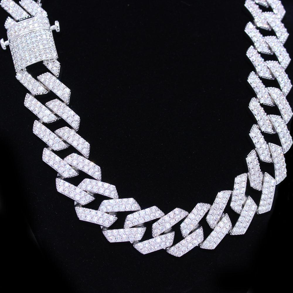 19MM Turkish Cuban Bling Bling Chain  White / Yellow Gold