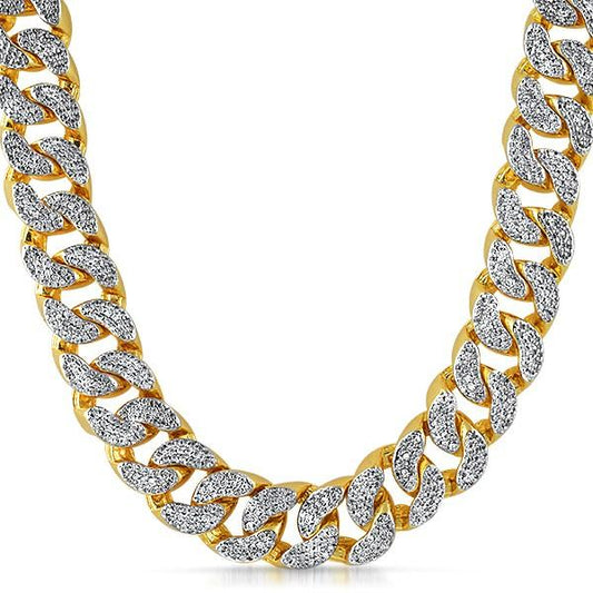 22MM Thick Gold CZ Cuban Chain Bling Bling