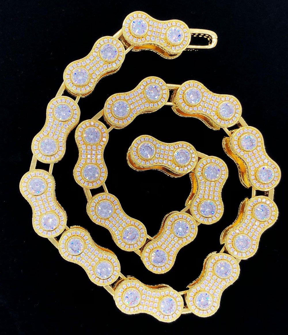 3D Bike Link Bling Bling CZ Iced Out Chain