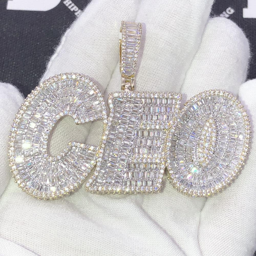 3D CEO Baguette CZ Hip Hop Iced Out Pendant