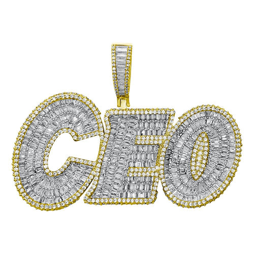 3D CEO Baguette CZ Hip Hop Iced Out Pendant