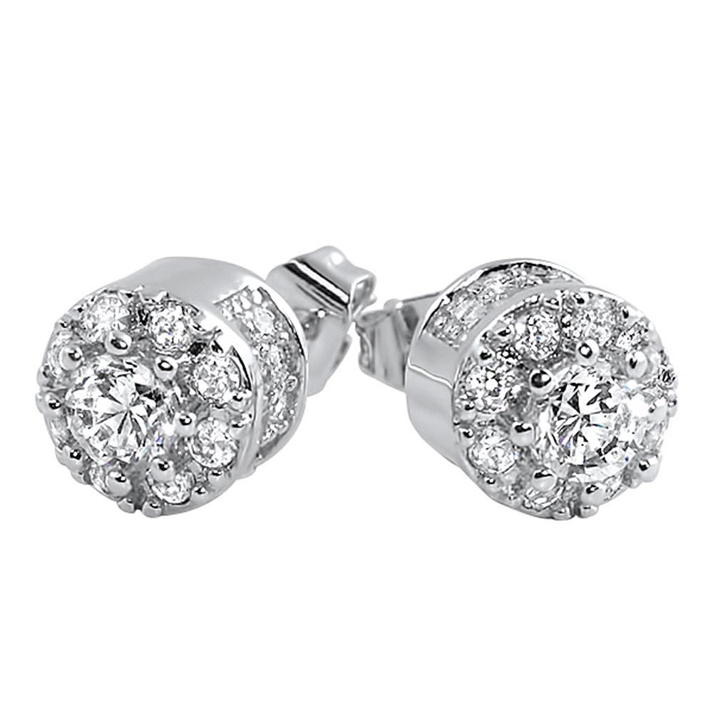 3D Cluster VVS Moissanite Earrings .925 Sterling Silver
