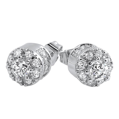 3D Cluster VVS Moissanite Earrings .925 Sterling Silver