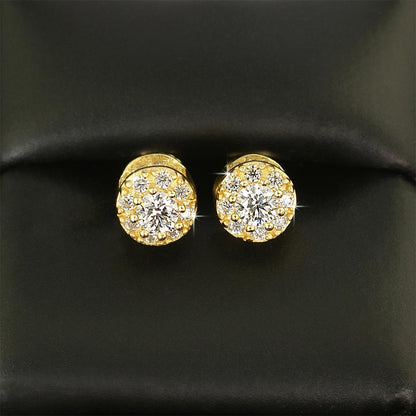 3D Cluster VVS Moissanite Earrings .925 Sterling Silver