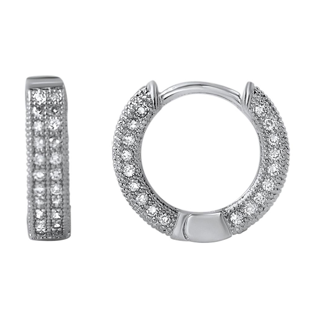 3D Hoop VVS Moissanite Earrings .925 Sterling Silver