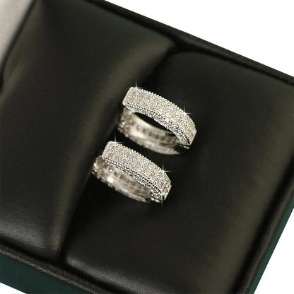 3D Hoop VVS Moissanite Earrings .925 Sterling Silver