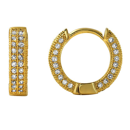 3D Hoop VVS Moissanite Earrings .925 Sterling Silver