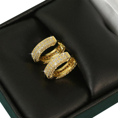 3D Hoop VVS Moissanite Earrings .925 Sterling Silver