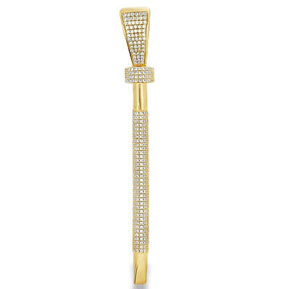 3D Nail Large CZ Pendant .925 Sterling Silver