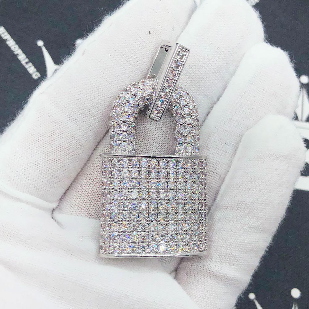 3D Padlock Iced Out Hip Hop Pendant