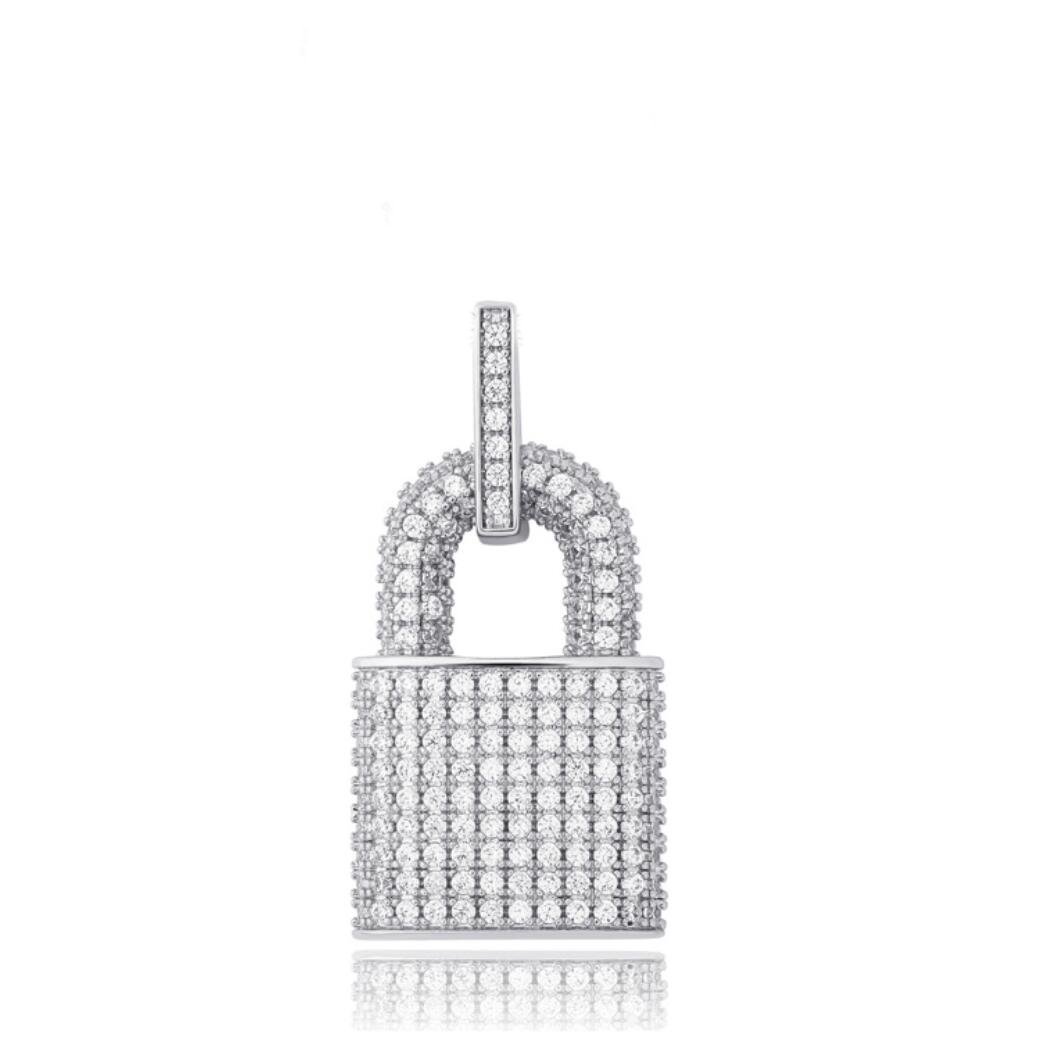 3D Padlock Iced Out Hip Hop Pendant