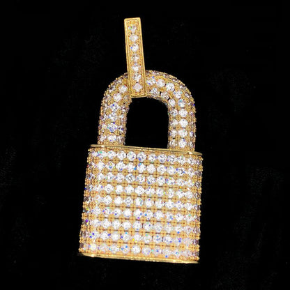 3D Padlock Iced Out Hip Hop Pendant