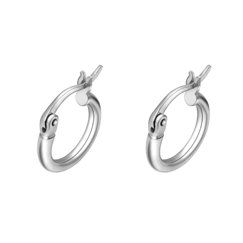 3D Polished Huggie Hoop Earrings .925 Silver (3 Sizes)