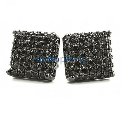 3D Square CZ Bling Bling Earrings