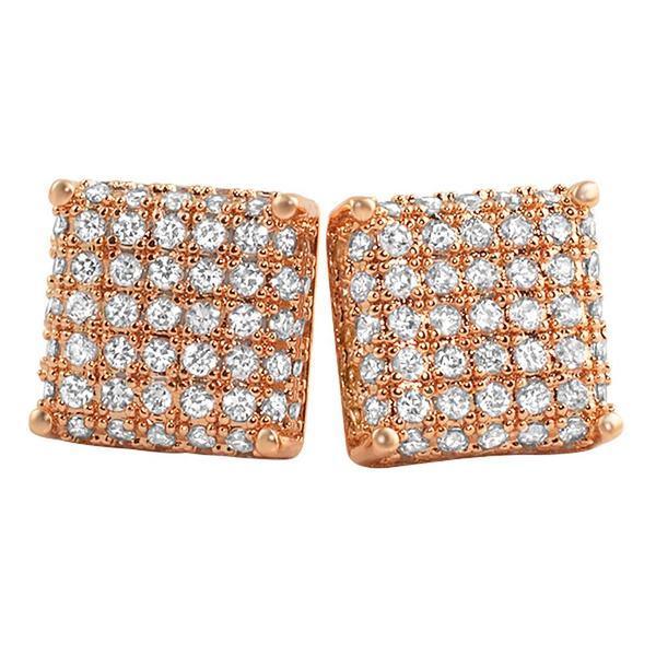 3D Square CZ Bling Bling Earrings