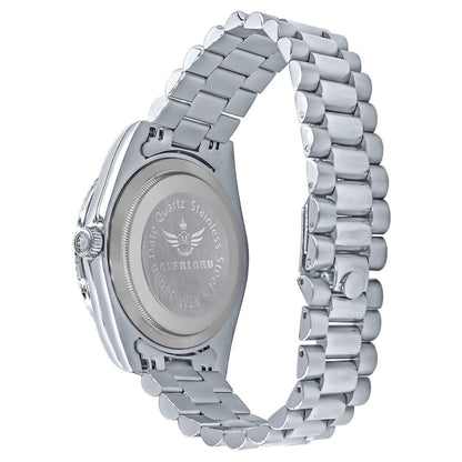 41MM CZ Pave Dial Baguette Hours Day Watch