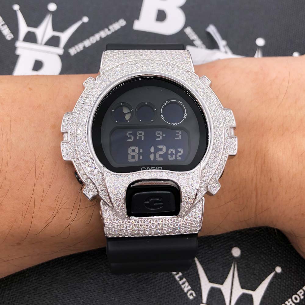 4.25 Carat Moissanite VVS Iced Out G Shock DW6900 Custom Watch