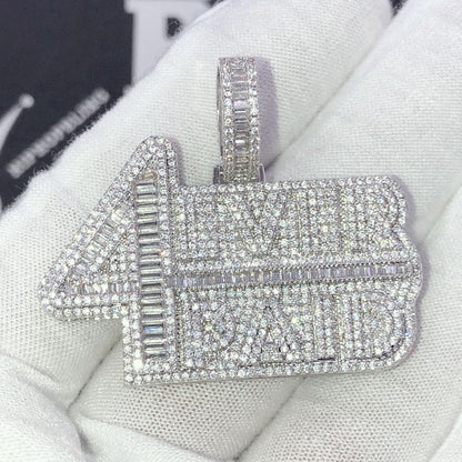4ever Paid Medium Baguette Bling CZ Iced Out Pendant