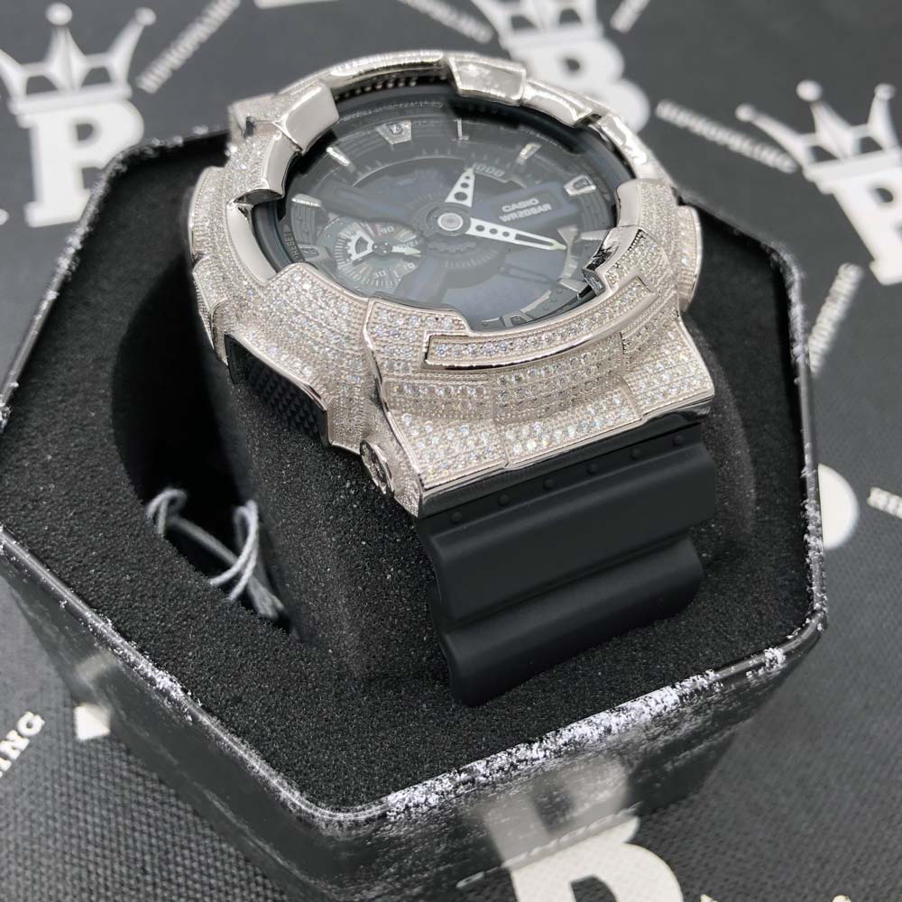 6.00 Carat Pave Moissanite VVS Iced Out G Shock GA110 Custom Watch