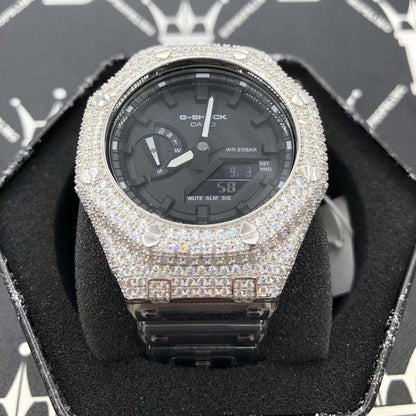 7.75 Carat VVS Moissanite Iced Out G Shock GA2100 Hip Hop Custom Watch