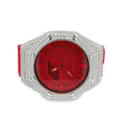 7.75 Carat VVS Moissanite Iced Out G Shock GA2100 Hip Hop Custom Watch