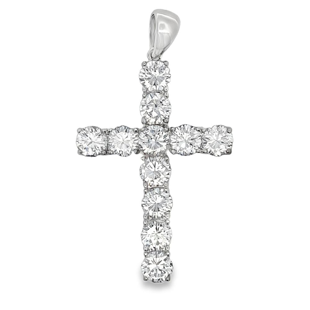 8MM Tennis Cross CZ Iced Out Pendant