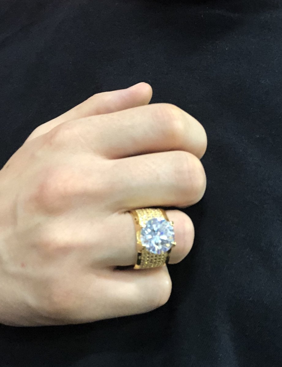 .925 Silver 20ct Solitaire Eternity Band Gold CZ Ring